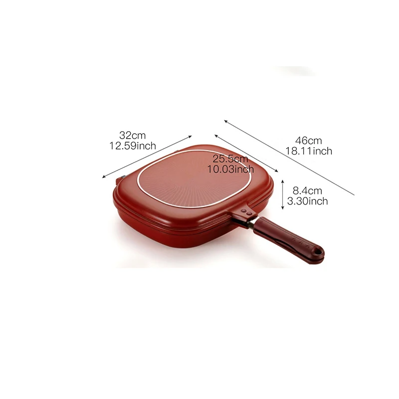 Сковорода с антипригарным двухсторонним приспособлением для приготовления