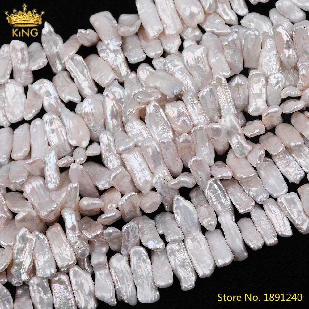 

15.5Inch/Strand Natural Baroque Freshwater Pearl Freeform Slab Loose Beads Craft Bracelet,White Pearl Spacer Beads Jewelry DIY