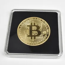Позолоченная монета физической криптовалюты BTC Сиба Бит