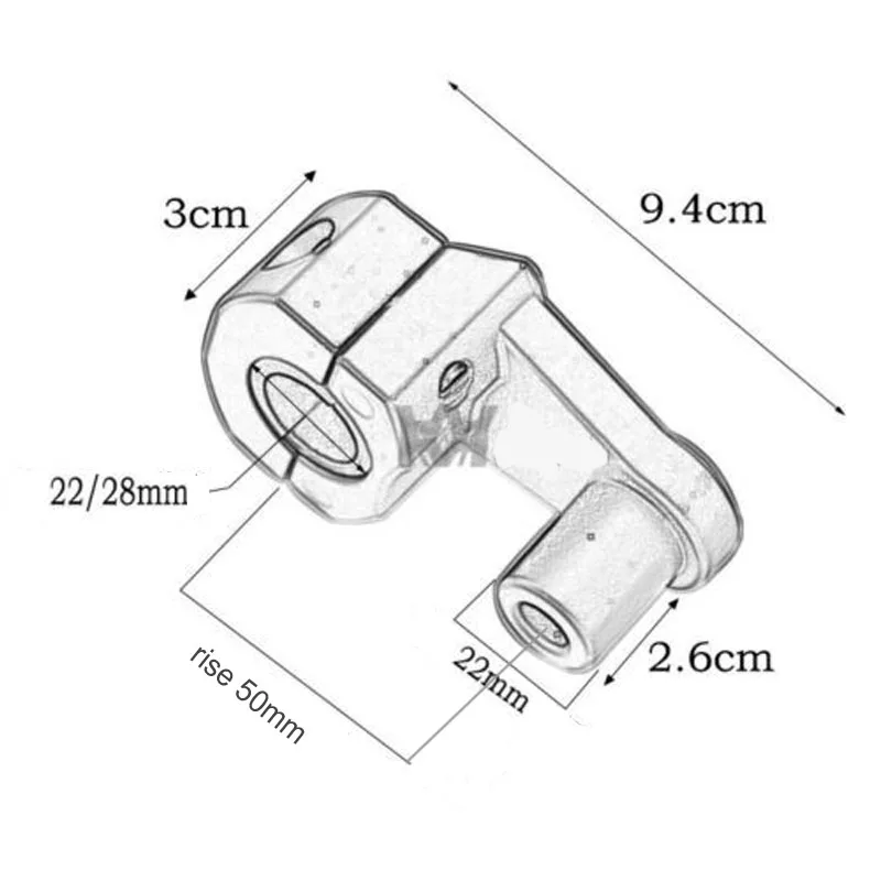 Универсальный 2-дюймовый Поворотный руль для мотоцикла Riser 22 мм/28 мм зажим баров