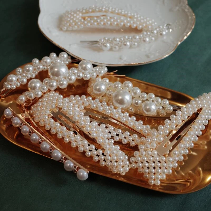 Заколки для волос с жемчужинами женщин и девочек заколки украшения аксессуары