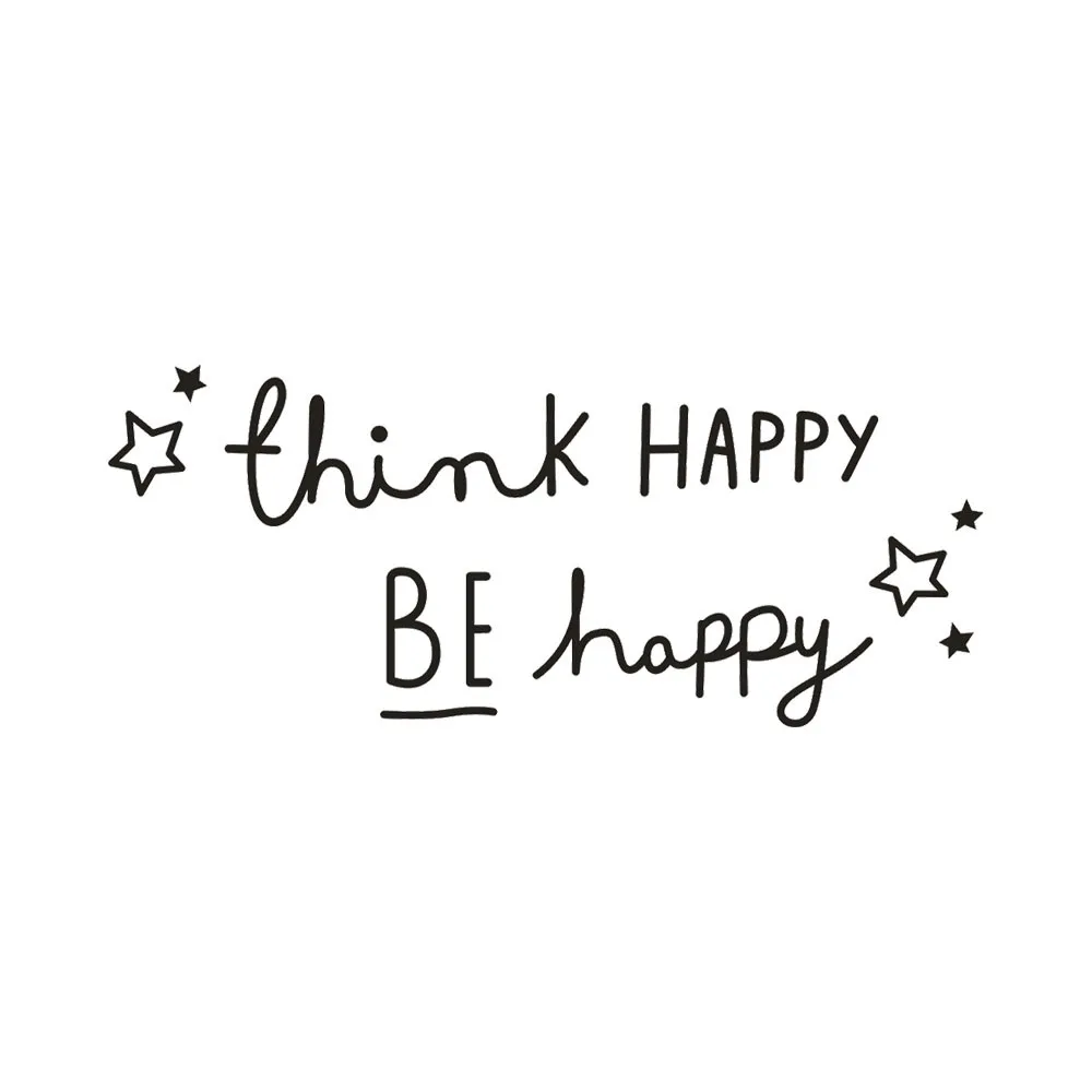 Think Happy Be Removable Art Vinyl Mural Home Room Decor Wall Stickerswall Stickers Letters Words Living |