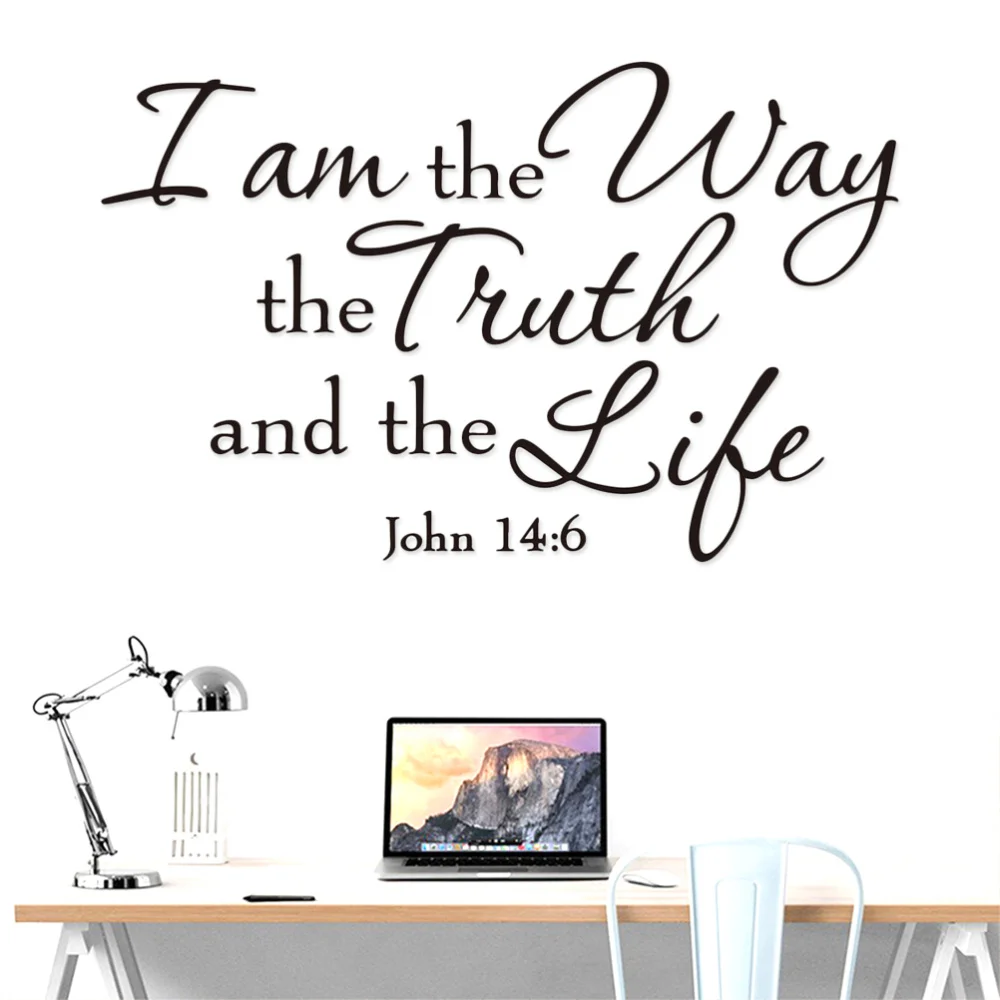 

1PC Peel and Stick Vinyl Non-toxic DIY I Am The Way The Truth and The Life Wall Decals