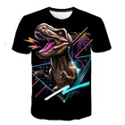 Футболка для парка Юрского периода, Детская футболка с 3D принтом динозавров, повседневные милые топы, футболки с рисунком Мир Юрского периода, детская одежда для мальчиков и девочек