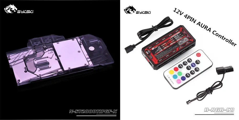 Block 12V Controller Bykski полный охват GPU водяной блок для VGA ZOTAC RTX 2080 TI AMP Экстремальный/Core видеокарта N-ST2080TIPGF-X - Цвет лезвия: Block 12V Controller