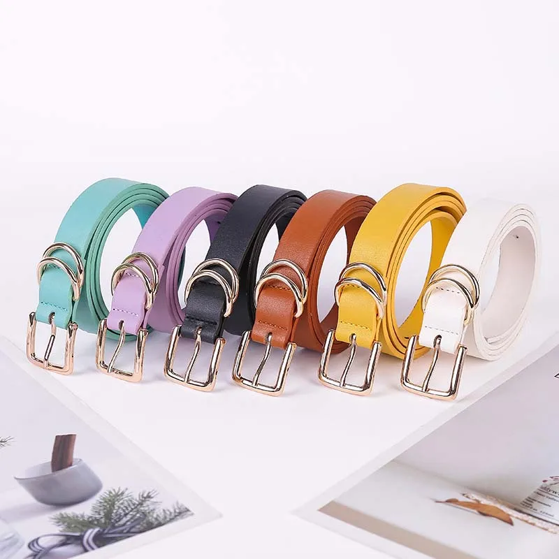 

High Quality Women Belts Square Metal Pin Buckle PU Female Girdle Summer New Ladies Dress Jeans Decoration Waistband KT149