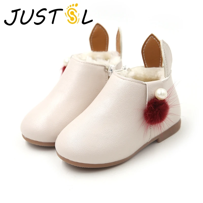 JUSTSL/сапоги для девочек с заячьими ушками Хлопковые ботинки Детские Сезон осень