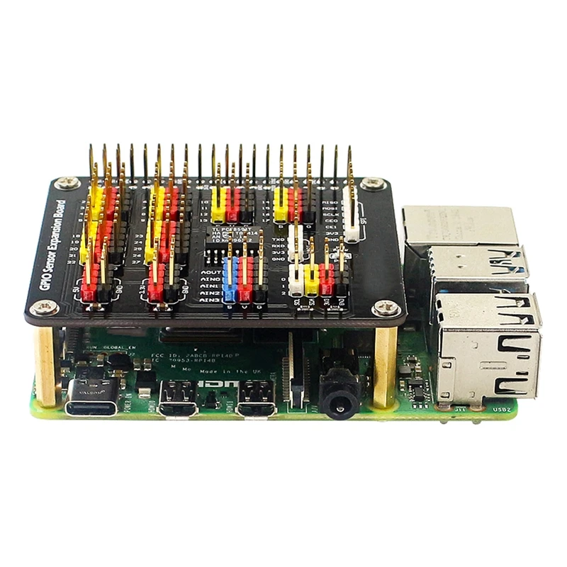 

GPIO Expansion Board Module Voltage Detection AD/DA Digital to Analog Conversion for Raspberry Pi 4B / 3B+ / 3B