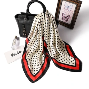 Платок женский Шелковый, квадратный, 2021, для сумок, хиджаба, Женская резинка для волос