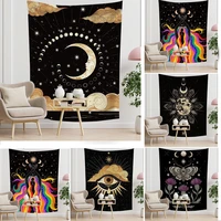 polyester tapestry wall hanging anime wall tapestry astrology bohemian home decoration hippie sun moon tarot witchcraft supplies