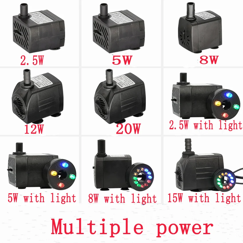 

3W 6W 10W 15W 25W Ultra-Quiet Submersible Water Fountain Pump Filter Fish Pond Aquarium Water Pump Tank Fountain 220V-240V