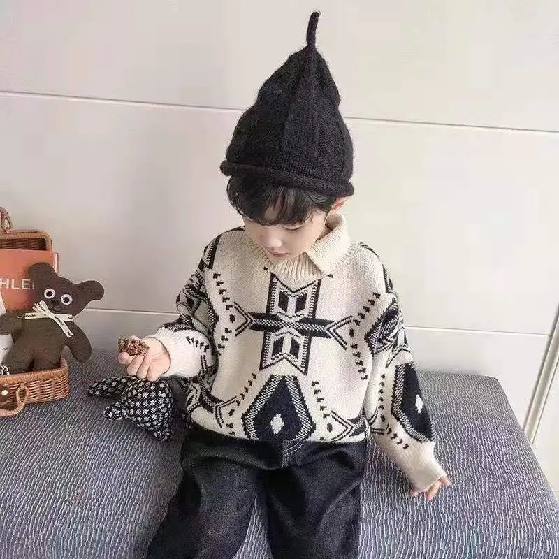 

Teenager Sweater Knitwear Clothes Winter Teen Boys Long Sleeve Cardigan Knitted Sweater Toddler White Child Tops 2 12 14 Years