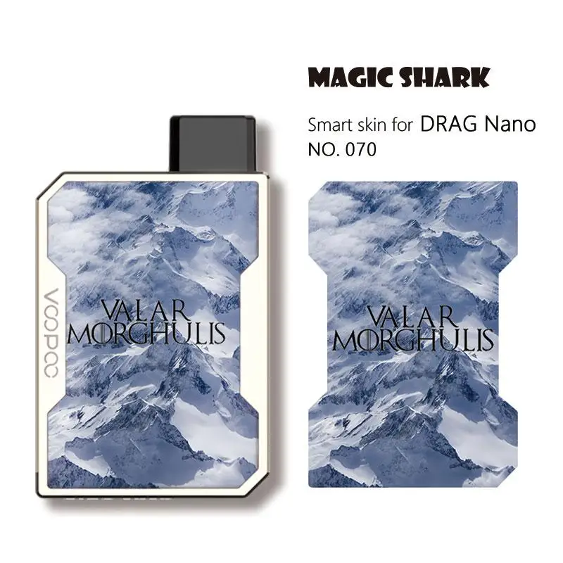 Магическая Акула мода мотоцикл армейский лист сотовый Череп ПВХ Vape Pod чехол наклейка кожи пленка для Voopoo Drag Nano - Цвет: 070