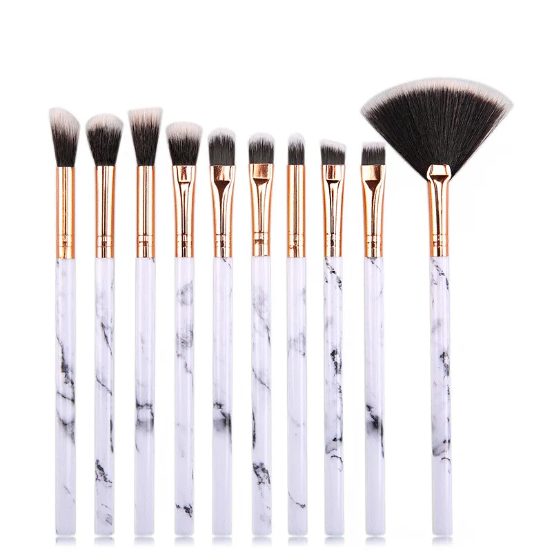 

10pcs/kit Marbled Makeup Brush Set Eyeshadow Blush Eyebrow Eye Make Up Brushes Tool Beauty Professional Tools Cosmetic