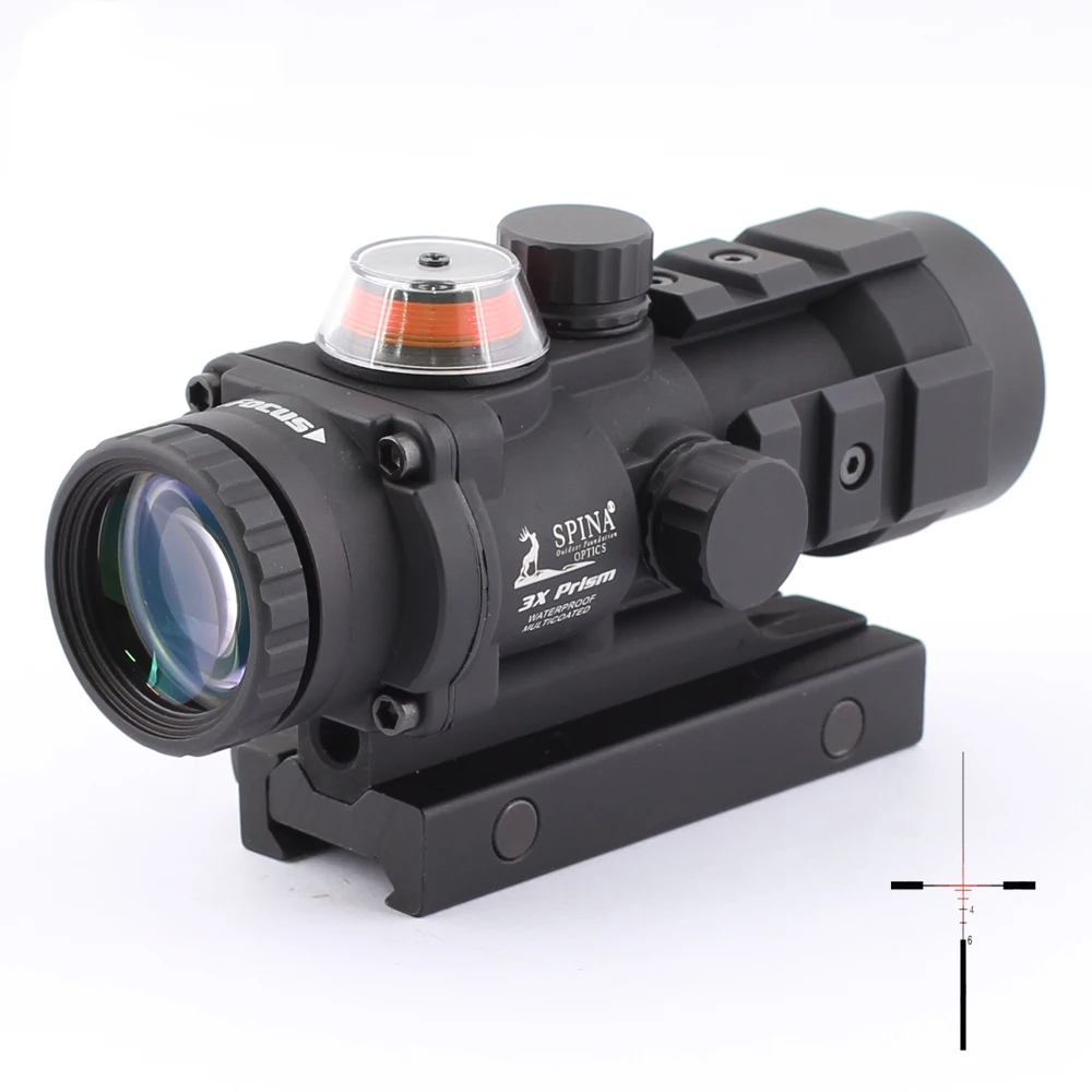 Тактический Оптический прицел SPINA OPTICS оптический с красной призмой 3x32 Gp01 для