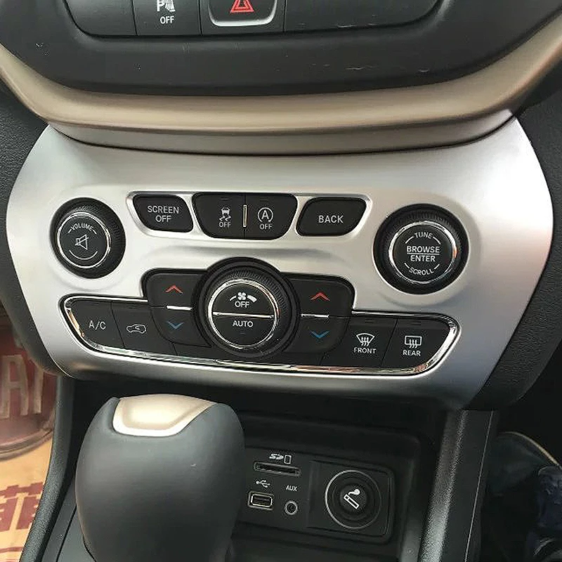 For Jeep Cherokee KL 2014 2015 2016 2017 2018 ABS Car Interior Accessories Styling Air Conditioning Adjustment Switch Cover Trim |
