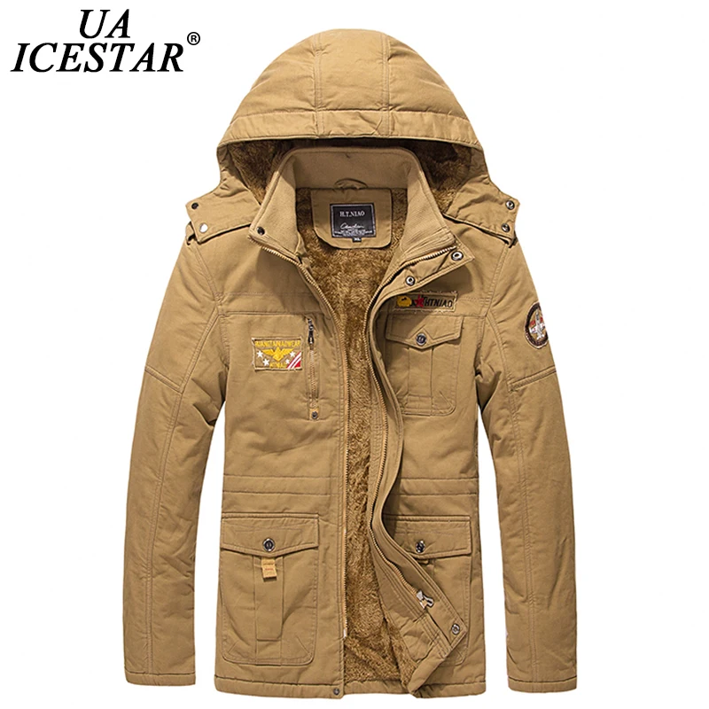 UAICESTAR Winter Jacket Men Brand Windproof Motorcycle Jacket Washed Cotton Fashion Casual L-5XL Coat Thicken Warm Men Jackets