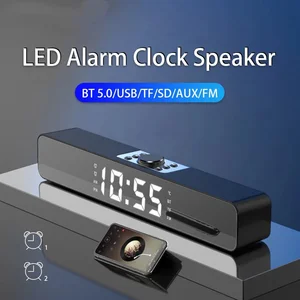 led tv sound bar alarm clock aux usb wired wireless bluetooth speaker home theater surround soundbar for pc tv computer speakers free global shipping