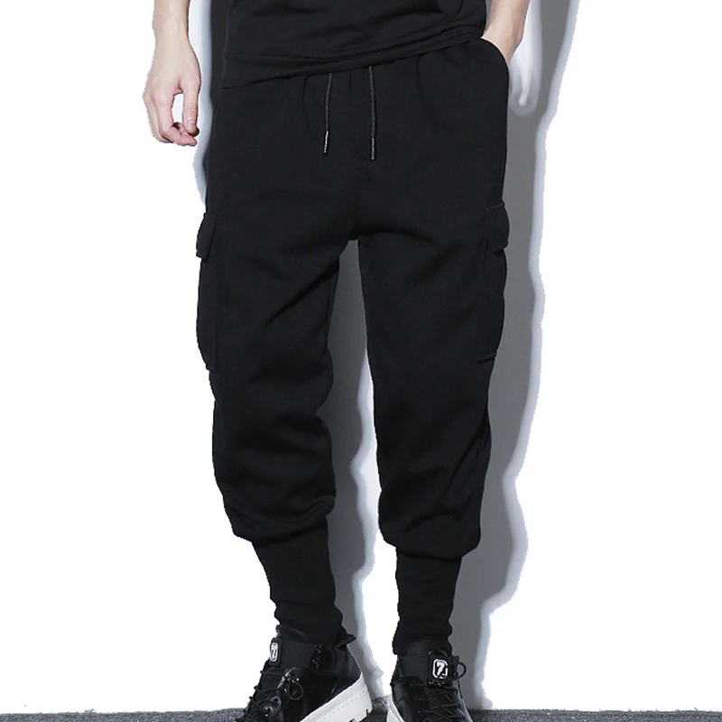 Брюки-карго мужские с широкими штанинами трендовые свободные прямые штаны в