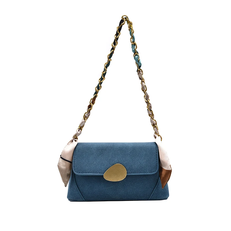 

Scrub Leather Small Shoulder Bags for Women 2020 Winter Branded Silk Scarf Designer Trend Handbags Women's Trending Hand Bag