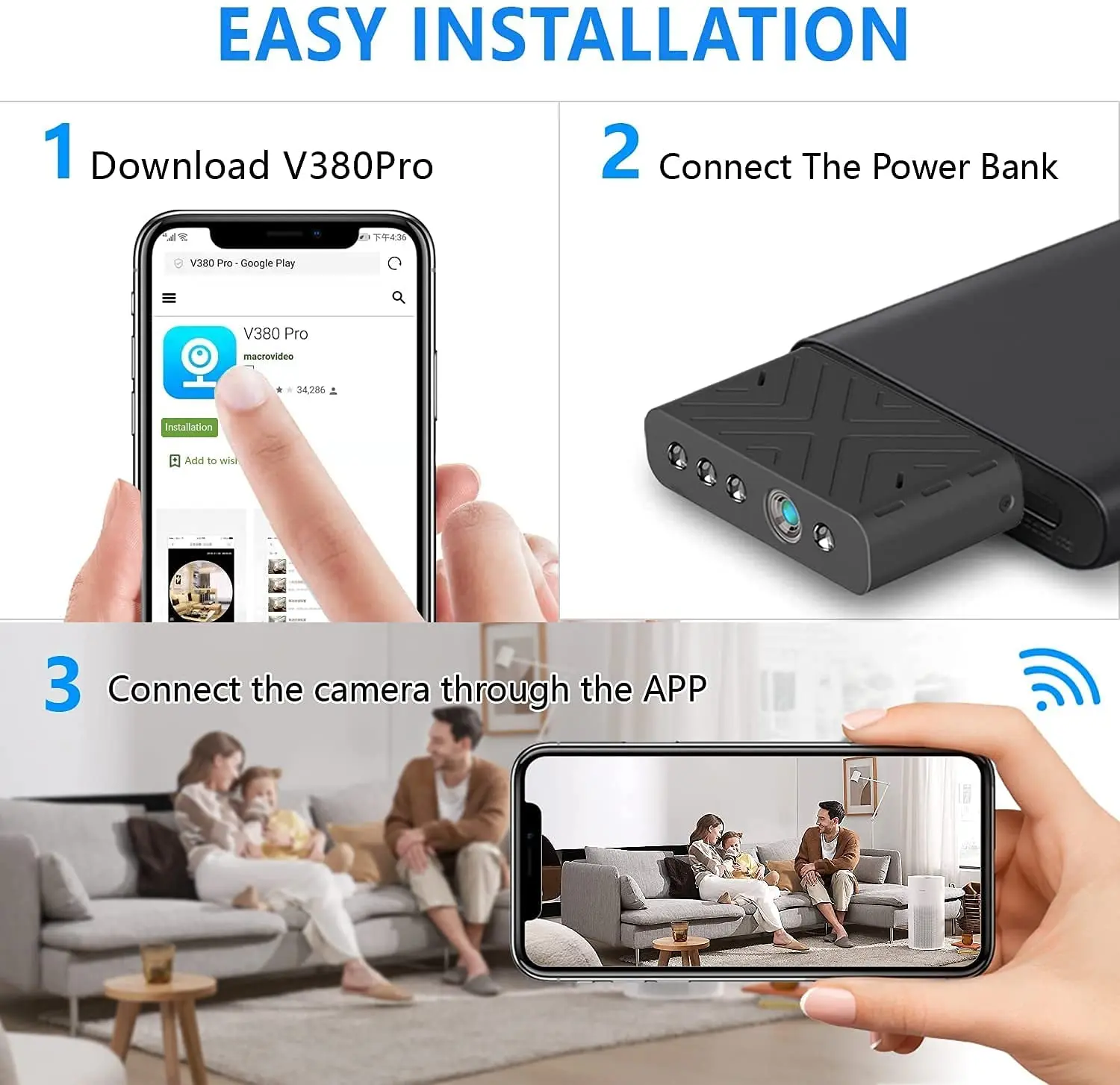 USB WiFi Camera Plug Home Security 1080P IP Surveillance with Night Vision HD Video Motion Detection kamera espia Hidden | Электроника