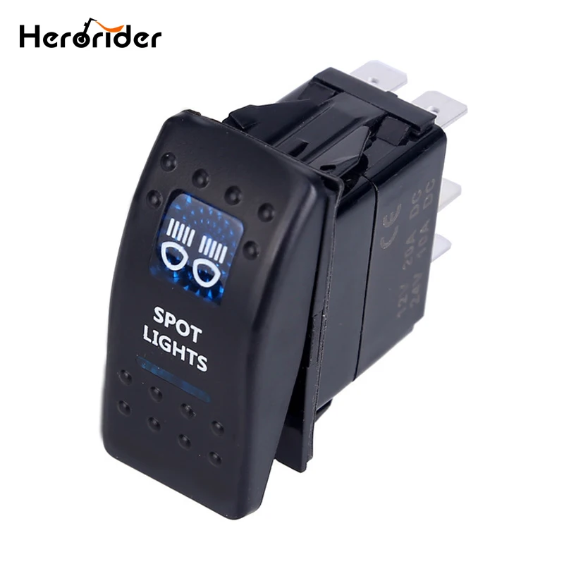 

Herorider 5Pin Car Switch Boat Truck Light Toggle Switch Waterproof 12V Bar Style Blue Toggle Rocker Reverse Rear Light Switch