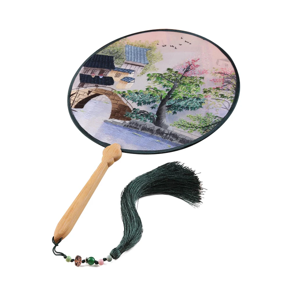 

New Flower Bridal Round Fan Wedding Bouquet 2019 Double Faced Embroidery Bridesmaid Bouquet Wedding Accessories