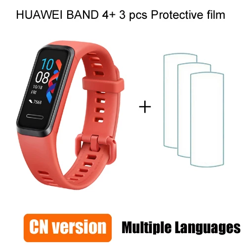 Orange add 3pcs film Смарт-браслет huawei Band 4, измеритель уровня кислорода в крови, Смарт-часы, монитор сердечного ритма, новые часы с usb-разъемом, зарядка - Цвет: Orange add 3pcs film