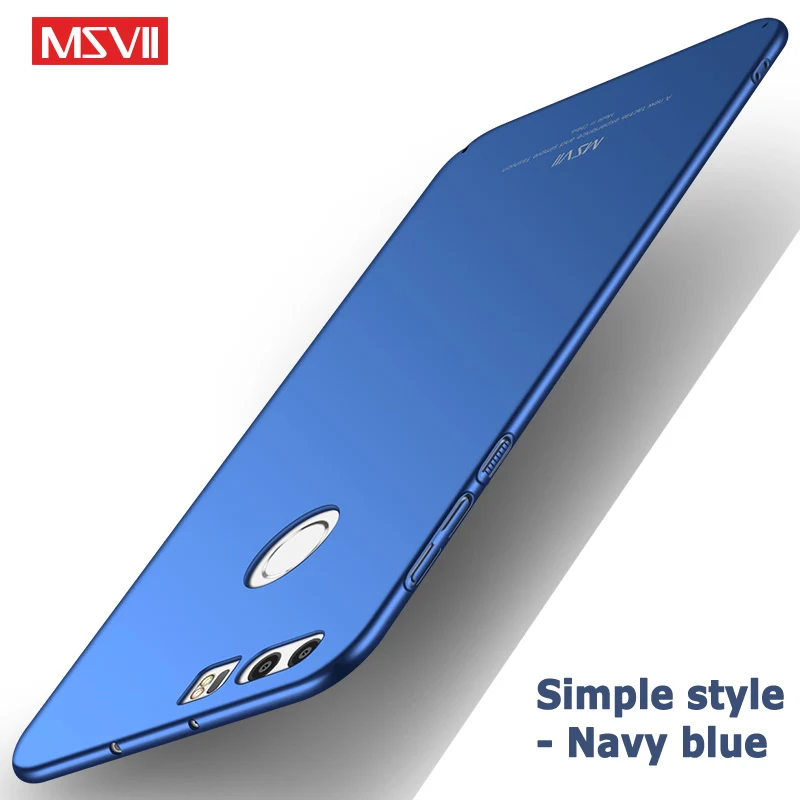 Honor 8 чехол MSVII Тонкий чехол для huawei Honor 8 чехол Honor8 Lite жесткий чехол из поликарбоната для huawei Honor 8 Lite чехол для телефона s - Цвет: Simple Navy blue
