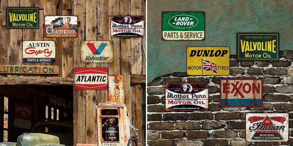 Metal Sign Plaque Metal Vintage Garage Tin Sign Metal Plate Retro Garage Decor Bar Pub Man Cave Decor