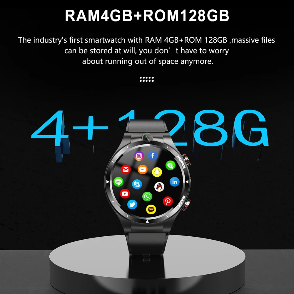Смарт-часы LEMFO LEM15 мужские Android 10 7 4G GPS Wi-Fi 4 Гб 128 ГБ водонепроницаемый аккумулятор