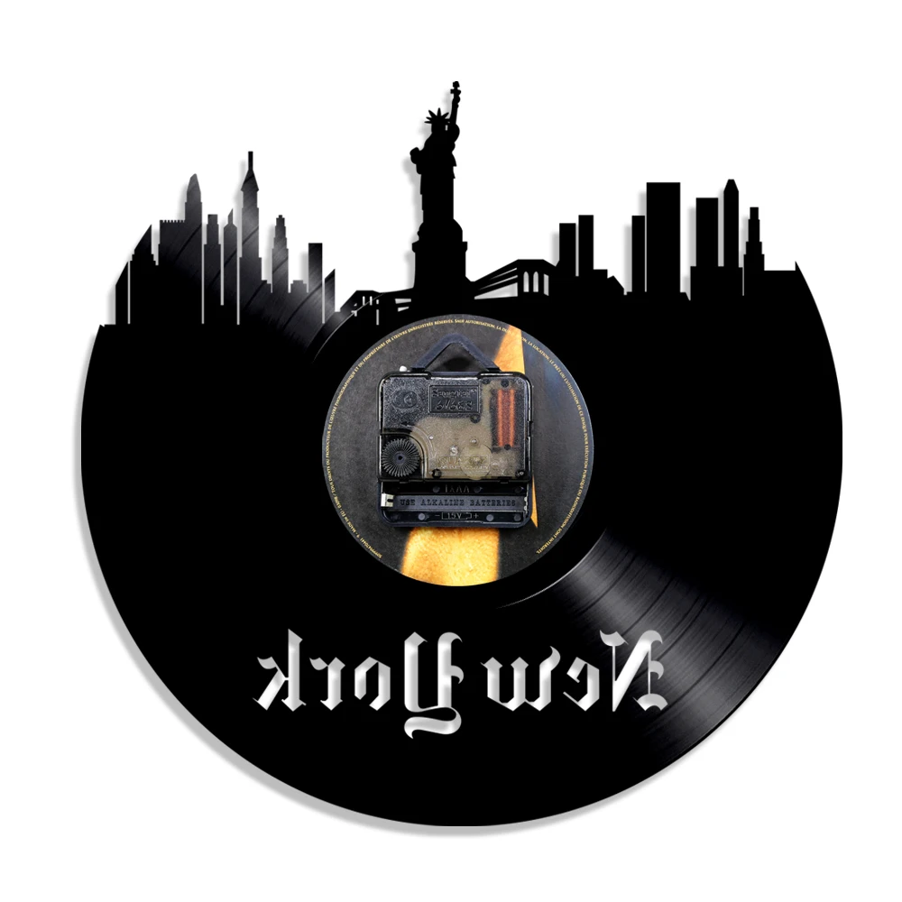 Виниловые Часы Нью Йорк настенные часы с записью статуя NY Liberty Skyline современные