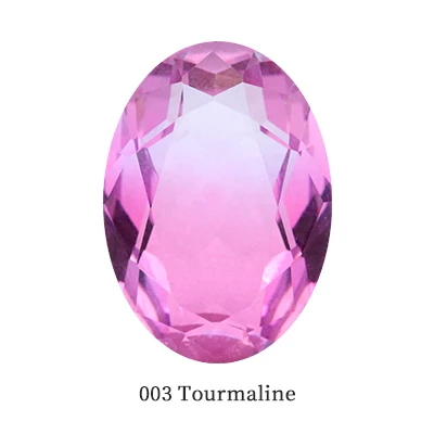 003 Tourmaline Розовый овальный Турмалин цветной горный хрусталь кристалл K9 стекло для изготовления ювелирных изделий точечный кристалл для рукоделия клей на одежде одежды - Цвет: 003 Tourmaline