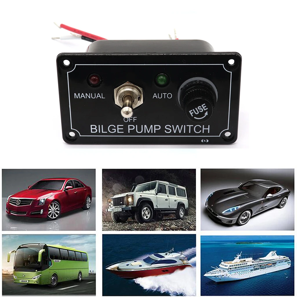 

1 Pcs Bilge Alarm Pump Switch Panel For Marine Boat 3 Way Toggle Switch Manual-Off-Auto DC 12V