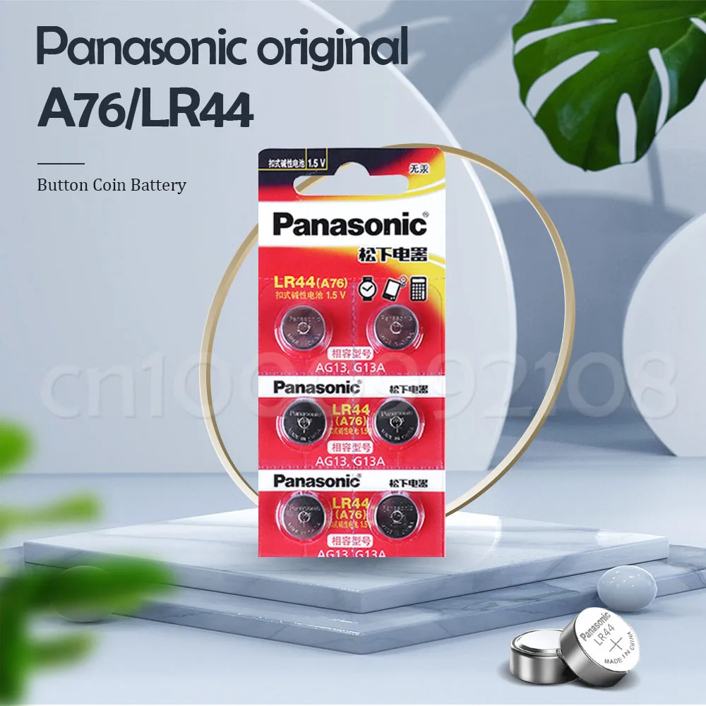 6 шт. PANASONIC A76 100% оригинальный 1 5 в 0% Hg кнопочный аккумулятор LR44 AG13 SR1154 357 LR 44 для