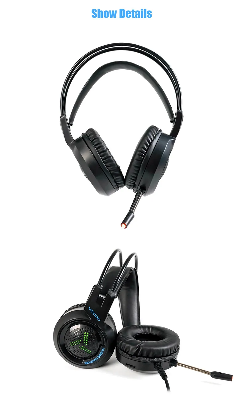 Cosbary Gaming Headset Stereo Deep Bass Game Headphone with Mic for Computer Profession Gamer 7.1 USB Channel Surround Sound RGB