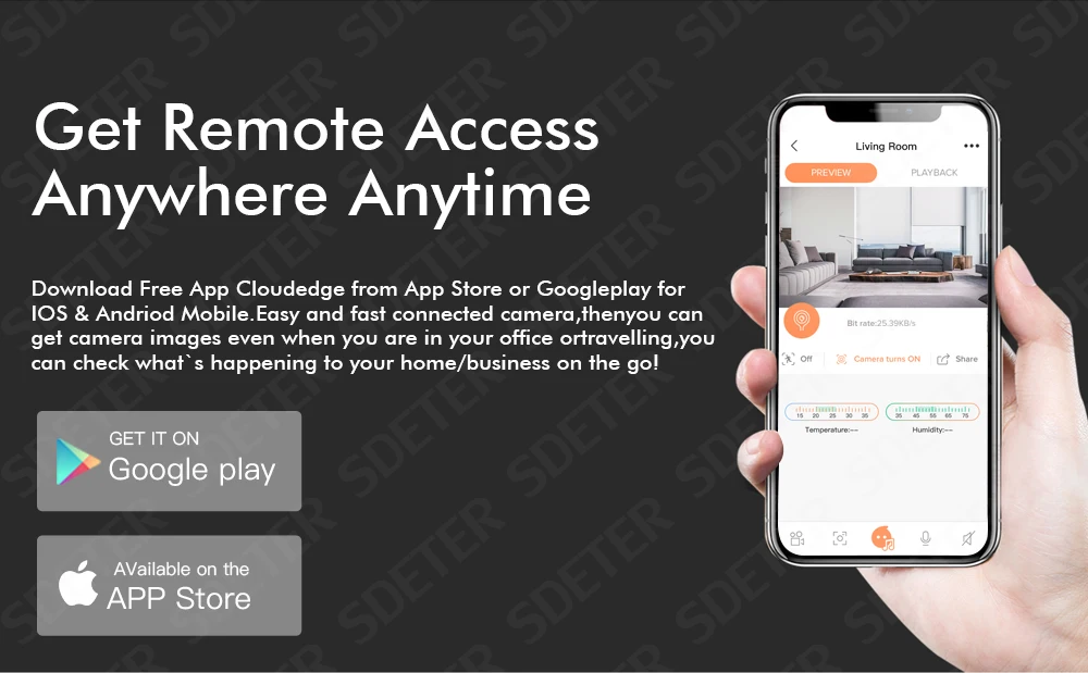 SDETER 1080P перезаряжаемая батарея CCTV Wifi камера IP наружная IP65 Всепогодная внутренняя камера безопасности PIR сигнализация движения Аудио