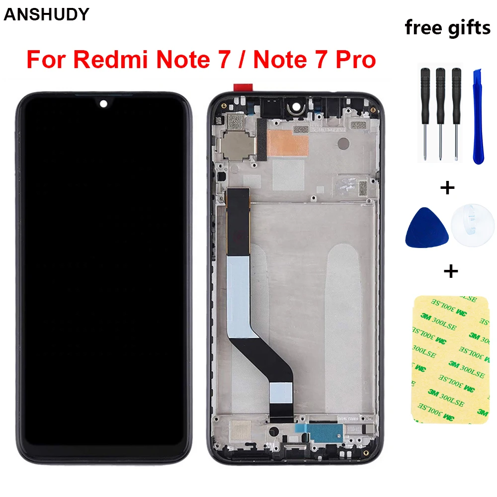 

6,3 ''для Xiaomi Redmi Note 7 ЖК-дисплей сенсорный экран 10 сенсорных частей дигитайзер Датчик в сборе для Redmi Note7 Pro ЖК-экран