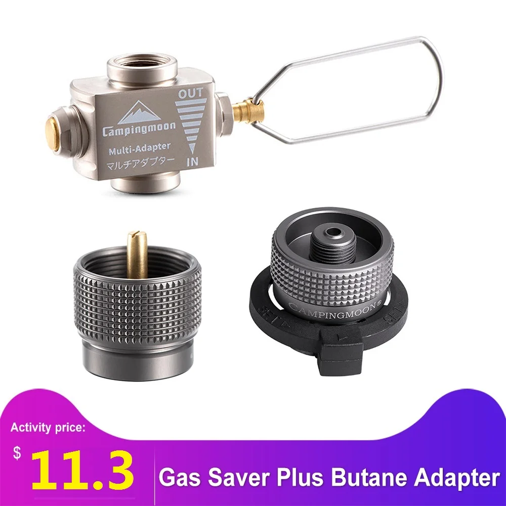 Outdoor Gas Saver Plus with Butane Adapter Portable Gas Adapter Gas Cylinder Gas Tank for Camping Backpacking Hiking