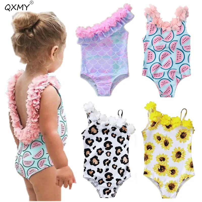 

Детский слитный купальник для девочек, купальник для девочек, детская пляжная одежда, купальный костюм, одежда для плавания с принтом