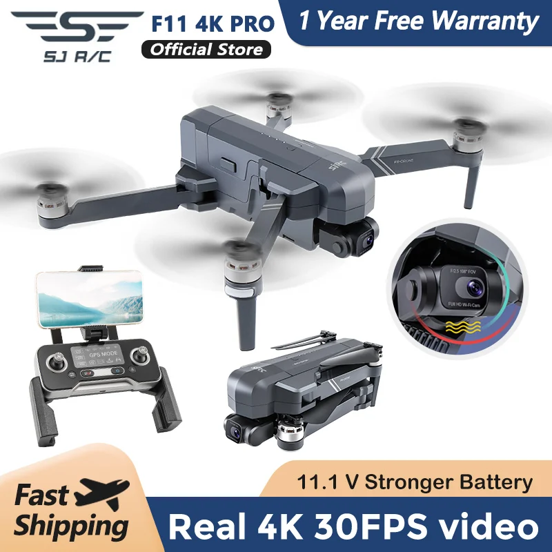 SJRC F11 Pro 4K Камера Дрон GPS 5G Wi Fi FPV HD 2 Axis Gimbal EIS Профессиональный бесщеточный Quadcopter с