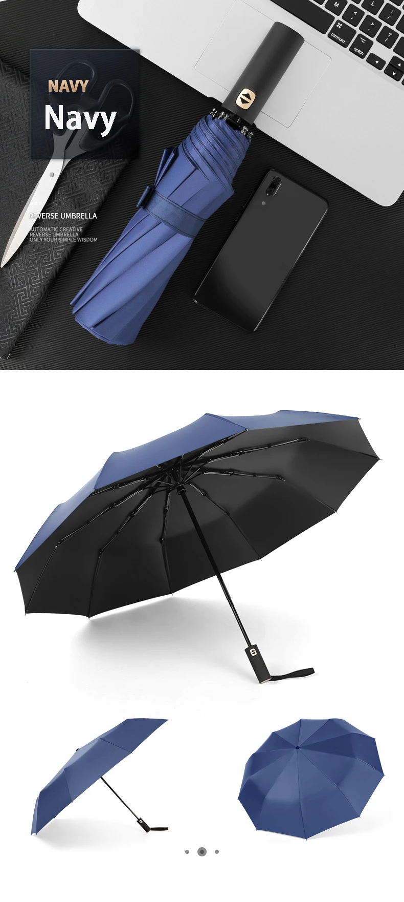 Explosion models automatic umbrella three fold windproof umbrella men and women sun umbrella three fold black plastic umbrella