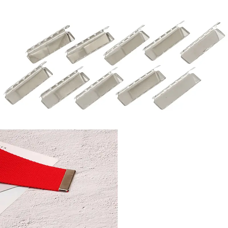10Pcs Metal Belt Buckle End Tip For Cotton Webbing Tag Bag Key Fob Chains Wedding DIY Shoes Bags Buckles Accessory | Дом и сад