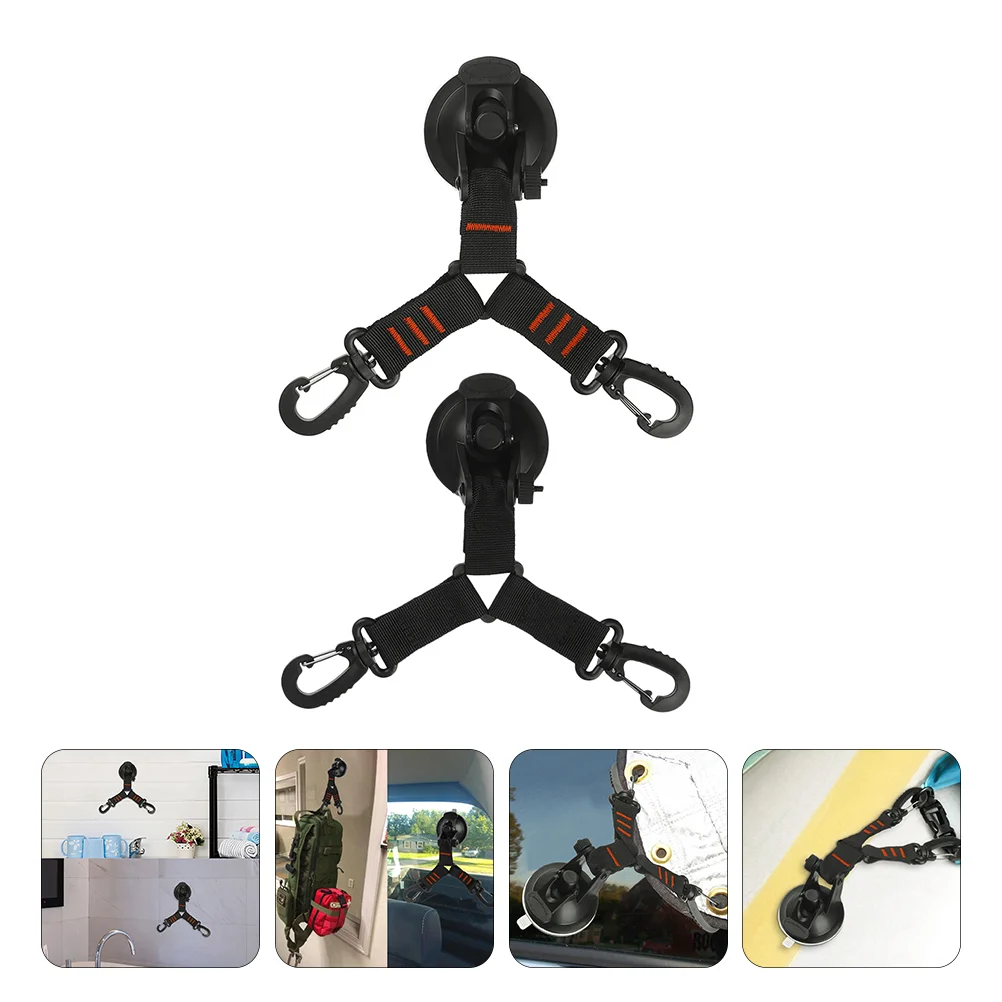 

2Pcs Double-headed Sucker Hangers Multi-function Suction Cup Outdoor Hooks