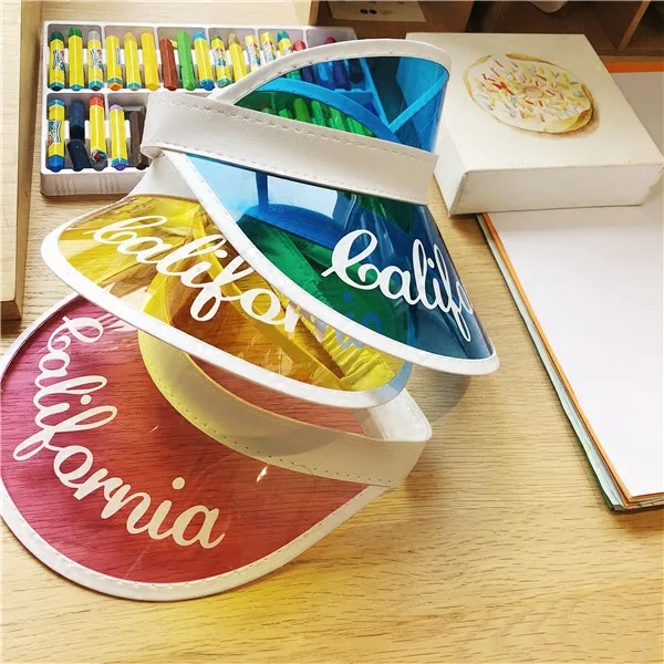 Family Style Summer Empty Top Hat Man Woman Sun Hats Baby Kids Boys Girls Toddler Anti-UV PU Transparent Visor Cap 2-30 Old | Аксессуары