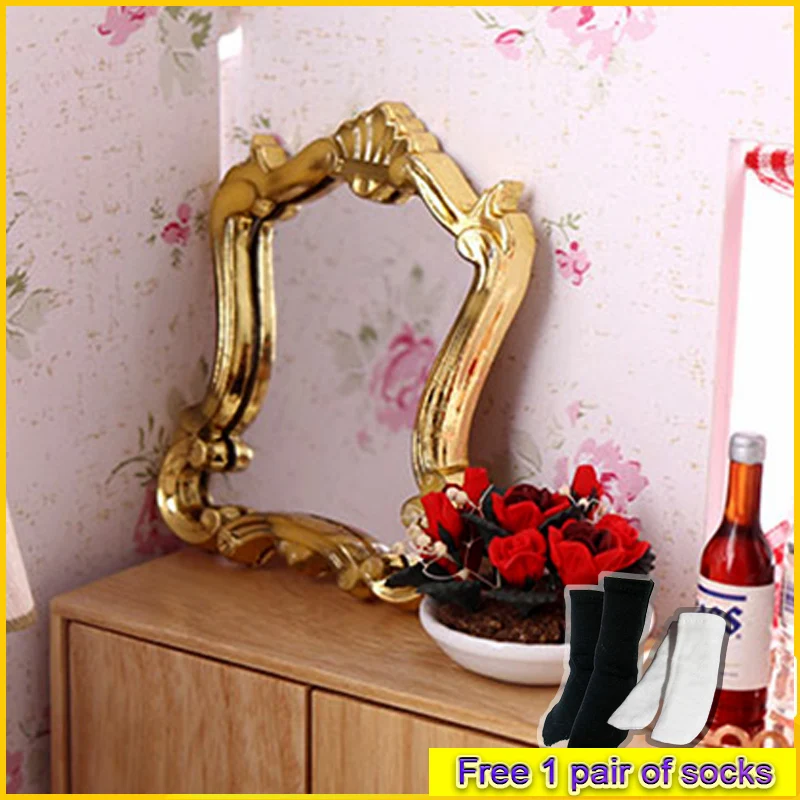 

12 Minutes Miniature Retro Mirror Model OB11 Mini Vintage Vanity Mirror BJD Furniture Scene Doll House Furnishings