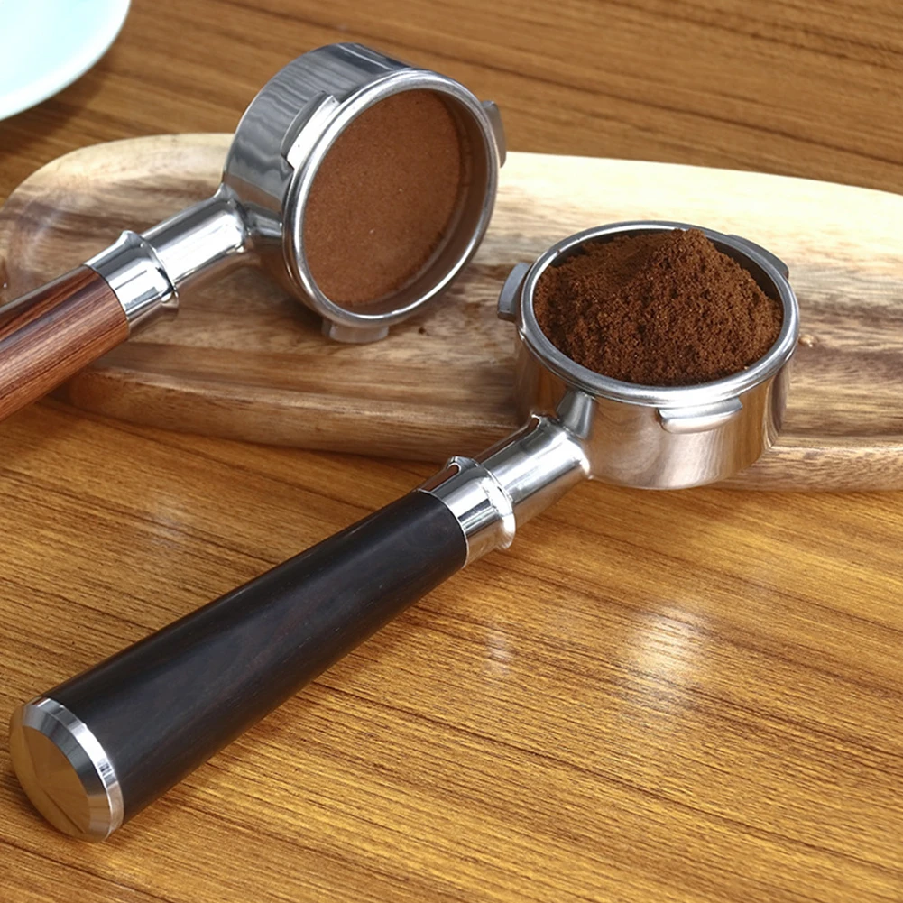 58MM Stainless Steel Double Ear Coffee Machine Handle Bottomless Filter Portafilter Universal Wooden E61 Espresso Tools | Дом и сад
