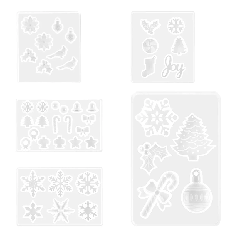 

5 шт., рождественские силиконовые формы для украшения дома