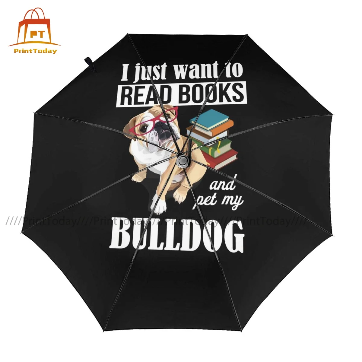 

English Bulldog Umbrella Automatic Anti UV Umbrella Unique Design Beach Lightweight Umbrella