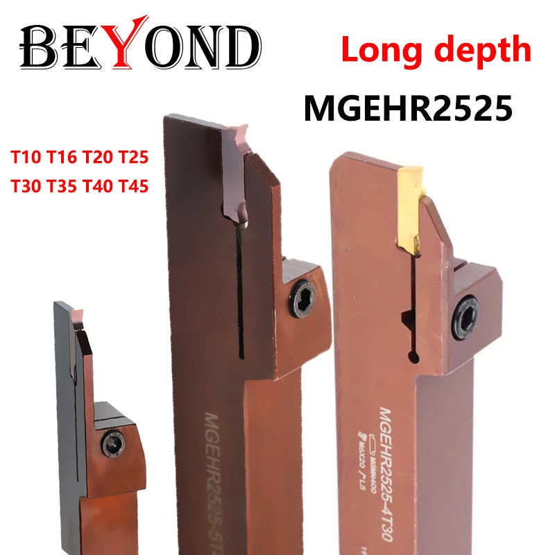 

BEYOND MGEHR Long Cutting Depth MGEHR2525 T20 T25 T30 T35 High Hardness Turning Tool Holder Grooving Lathe Cutter Shank CNC Bar